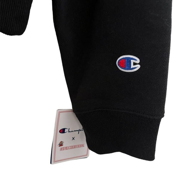 Champion x Nintendo Super Mario Bros Reverse Weave Logo Mockneck Crop Sweatshirt - Picture 4 of 6